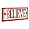 Stupell Industries Believe Red Christmas Phrase Canvas Wall Art
